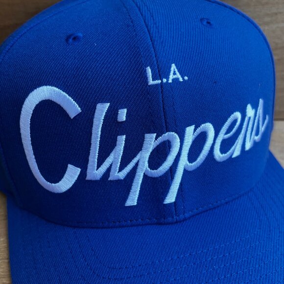 MITCHELL & NESS NBA LA CLIPPERS LEGENDARY SCRIPT PRO CROWN SNAPBACK HAT NEW - Picture 2 of 4